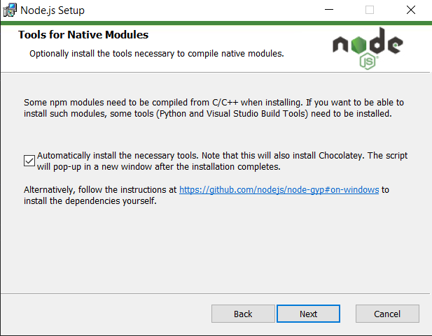 Node.js Install Instructions for Windows 10